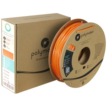 Ambalaj si rola filament Polymaker PolyFlex TPU-95A Orange 750g - Filamente3D.ro