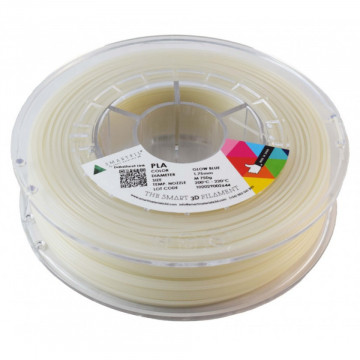 Filament SmartFil PLA Blue Glow (albastru fosforescent) 750g - rola ziua - Filamente3D.ro