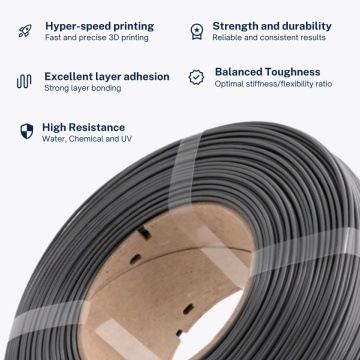 Caracteristici filament PETG Hyper Speed Black 1kg - Filamente3D.ro