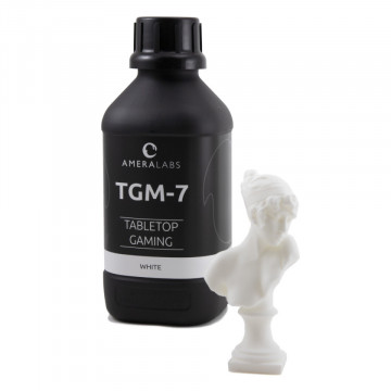 Sticla si miniatura piesa printata din rasina AmeraLabs TGM-7 White 1 kg - Filamente3D.ro