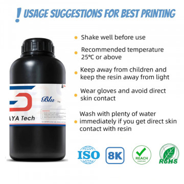 Setari printare rasina SIRAYA TECH Blu - Tough Resin Obsidian Black (negru) 1kg - Filamente3D.ro