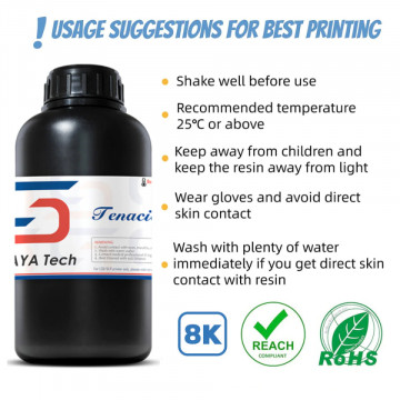 Instructiuni de printare rasina SIRAYA TECH Tenacious - Flexible Resin Flex Black 70A 1kg - Filamente3D.ro