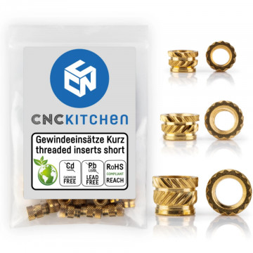 Set 200 buc inserturi filetate CNC Kitchen - Short (M3S / M4S / M5S)