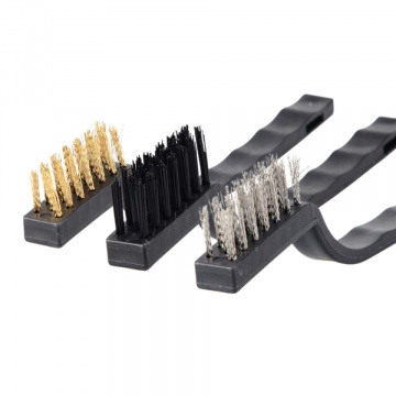 Set de 3 perii - otel, alama si nylon