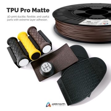Talpa de pantof si mansoane ghidon bicicleta printate din filament add:north TPU Pro Matte 85A Black 500g - Filamente3D.ro