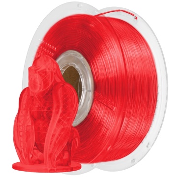 Filament 1.75 mm AzureFilm PETG Hyper Speed Transparent Red (rosu) 1kg