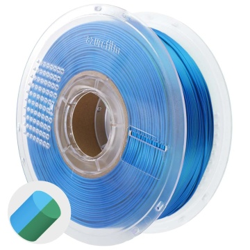 Filament 1.75 mm AzureFilm PLA Silk Dual Color Emerald Surf (multicolor) 1kg