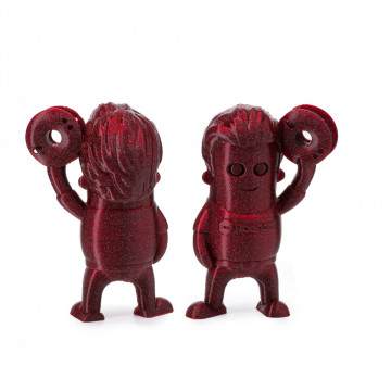 Statuete omulet cu rola in mana printata din filament Fiberlogy Easy PLA Ruby Red 850g - Filamente3D.ro