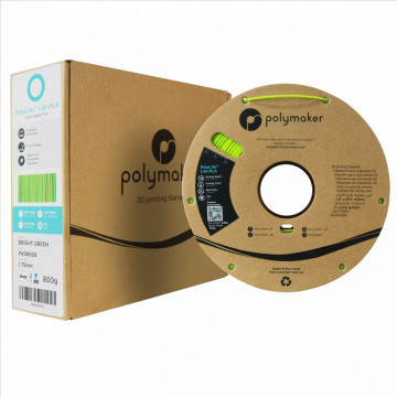 Ambalaj si rola de filament Polymaker PolyLite LW-PLA Bright Green 800g - Filamente3D.ro
