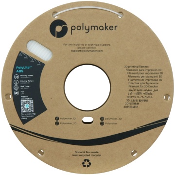 Vedere laterala filament 1.75 mm Polymaker PolyLite ABS Natural 1 kg - Filamente3D.ro