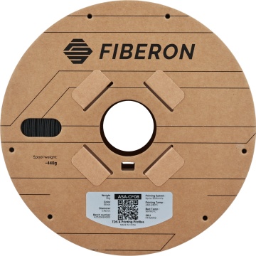 Rola vedere frontala  filament Polymaker Fiberon ASA-CF08 Black 3kg - Filamente3D.ro