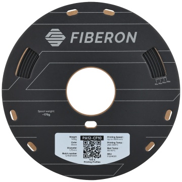 Vedere frontala rola filament Polymaker Fiberon PA12-CF10 - Filamente3D.ro