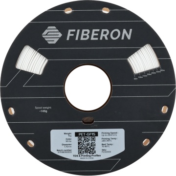 Vedere frontala rola de filament Polymaker Fiberon PET-GF15 White 1kg - Filamente3D.ro