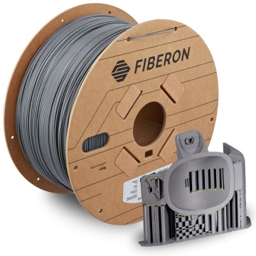 Obiect printat si rola de filament Polymaker Fiberon PPS-GF20 Grey 3kg - Filamente3D.ro
