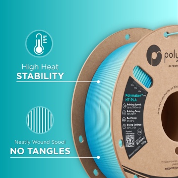 Calitatile filamentului Polymaker HT-PLA Gradient Ice - Filamente3D.ro