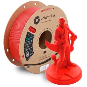 Rola si statueta Polyman printata din filament Polymaker HT-PLA Red 1kg - Filamente3D.ro