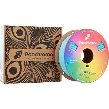 Ambalaj si rola de filament Polymaker Panchroma PLA Aqua Blue 1kg - Filamente3D.ro