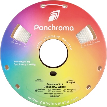 Vedere frontala rola de filament Polymaker Panchroma PLA Celestial White 1kg - Filamente3D.ro