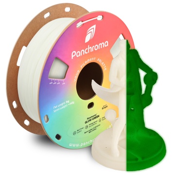 Filament 1.75 mm Polymaker Panchroma PLA Glow Green (verde) 1kg - Filamente3D.ro - statueta Polyman si rola - Filamente3D.ro