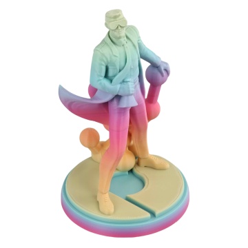 Statueta Polyman printat din filament Polymaker Panchroma Satin Gradient Rainbow 1kg - Filamente3D.ro
