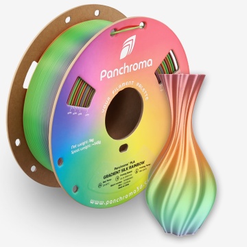 Rola si vaza printata din filament Polymaker Panchroma PLA Silk Gradient Rainbow 1kg - Filamente3D.ro