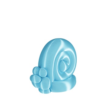 Melc printat din filament Polymaker Panchroma PLA Silk Light Blue - Filamente3D.ro