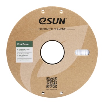 Vedere frontala rola de filament 1.75mm eSun PLA Basic Cold White 1kg - Filamente3D.ro