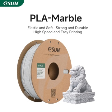 Statueta si rola de filament 1.75mm eSun PLA Marble (marmura) 1kg - Filamente3D.ro