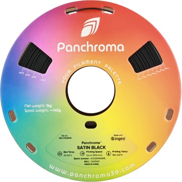 Vedere frontala rola filament Polymaker Panchroma Satin Black 1kg - Filamente3D.ro