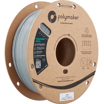 Vedere rola de filament 1.75 mm Polymaker PETG Grey 1kg - Filamente3D.ro