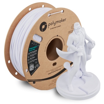 Rola si statueta printata din filament 1.75mm Polymaker PLA Pro - High Speed Tough PLA Cold White (alb) 1kg