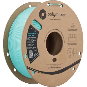 Vedere axonometrica rola de filament 1.75mm Polymaker PLA Pro - High Speed Tough PLA Polymaker Teal (turcoaz) 1kg