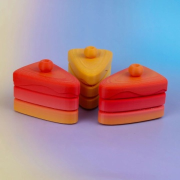 Jucarii printate din filament 1.75mm Polymaker PolyTerra PLA Gradient Fall (Lava Red - Sunrise Orange) 1kg - Filamente3D.ro