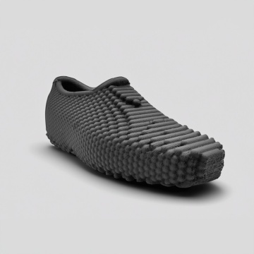Vedere laterala papuc printat din filament 1.75mm Recreus FilaFlex Foamy Denim 78A ... 51A (albastru) 600g - Filamente3D.ro