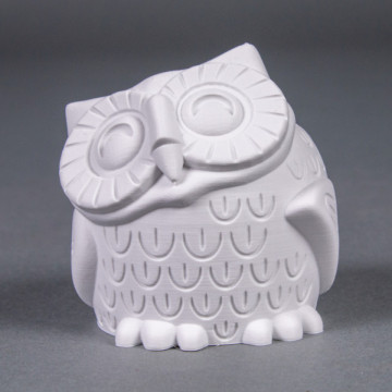 Statueta bufnita printata 3D din filament FormFutura Matt PLA - Stealth White (alb) 750g - Filamente3D.ro