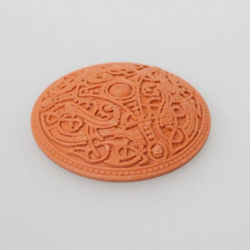 Medalion printat 3D din filament FormFutura StoneFil - Terracotta (caramida) 500g - Filamente3D.ro