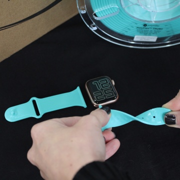 Curea de ceas rasucita si rola filament Polymaker PolyFlex TPU-90A Teal 750g - Filamente3D.ro