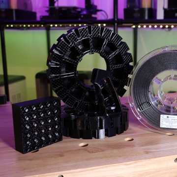 Piese flexibile printate din filament Polymaker PolyFlex TPU95A HF Black 1kg - Filamente3D.ro