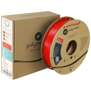 Ambalaj si rola filament Polymaker PolyFlex TPU-95A Red 750g - Filamente3D.ro