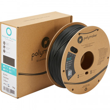 Filament Polymaker PolyLite PLA PRO Black (negru)1kg - ambalaj si rola - Filamente3D.ro