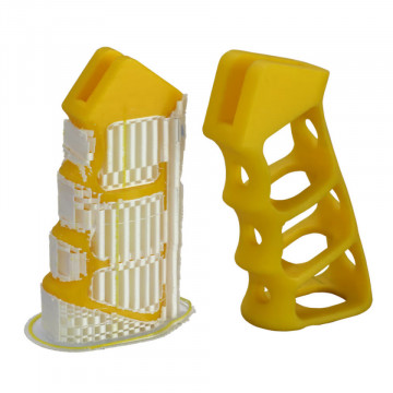 Maner printat cu si fara structura suport printata din filament Polymaker PolySupport Breakaway 750g - Filamente3D.ro