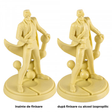 Statuete printate 3D din filament Polymaker PolySmooth Beige 750g - inainte si dupa postprocesare cu alcool izopropilic - Filamente3D.ro