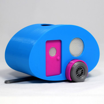 Rulota de jucarie printata 3D din filament Smart Materials 3D SmartFil PLA Hillier Lake (roz) - RAL 4010 - 1kg - Filamente3D.ro