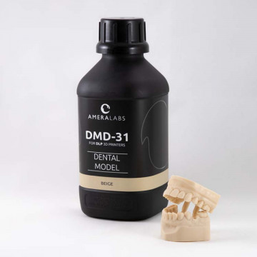 Sticla si mulaj dentar deschis printat din rasina AmeraLabs DMD-31 Beige - A2 - Filamente3D.ro