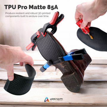 Talpa de pantofi printata din filament add:north TPU Pro Matte 85A Black 500g - Filamente3D.ro