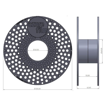 Dimensiuni rola de plastic filament AzureFilm ASA Green - Filamente3D.ro