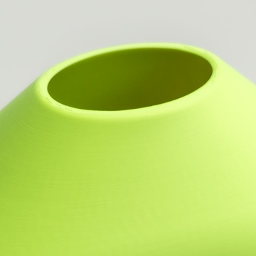 Detaliu macro vaza printata din filament AzureFilm PLA Matte HS Lime 1kg - Filamente3D.ro