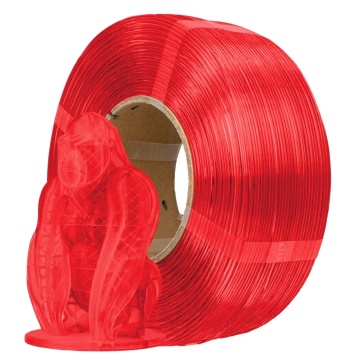 Filament 1.75 mm AzureFilm ReFill PETG Hyper Speed Transparent Red (rosu) 1kg