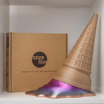Inghetata printata din filament AzureFilm PLA Silk Rainbow Candy 1kg - Filamente3D.ro