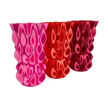 Vaze printate din filament Fiberlogy FiberSilk Red 850g si din alte culori - Filamente3D.ro